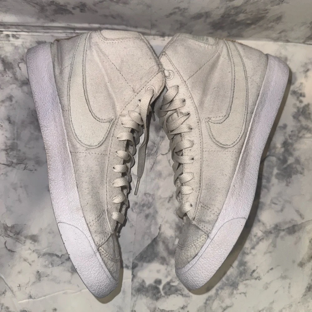 Preowned Nike Blazer Mid 77 Women 6.5 Indigo Trainers white blue floral project - Picture 10 of 11